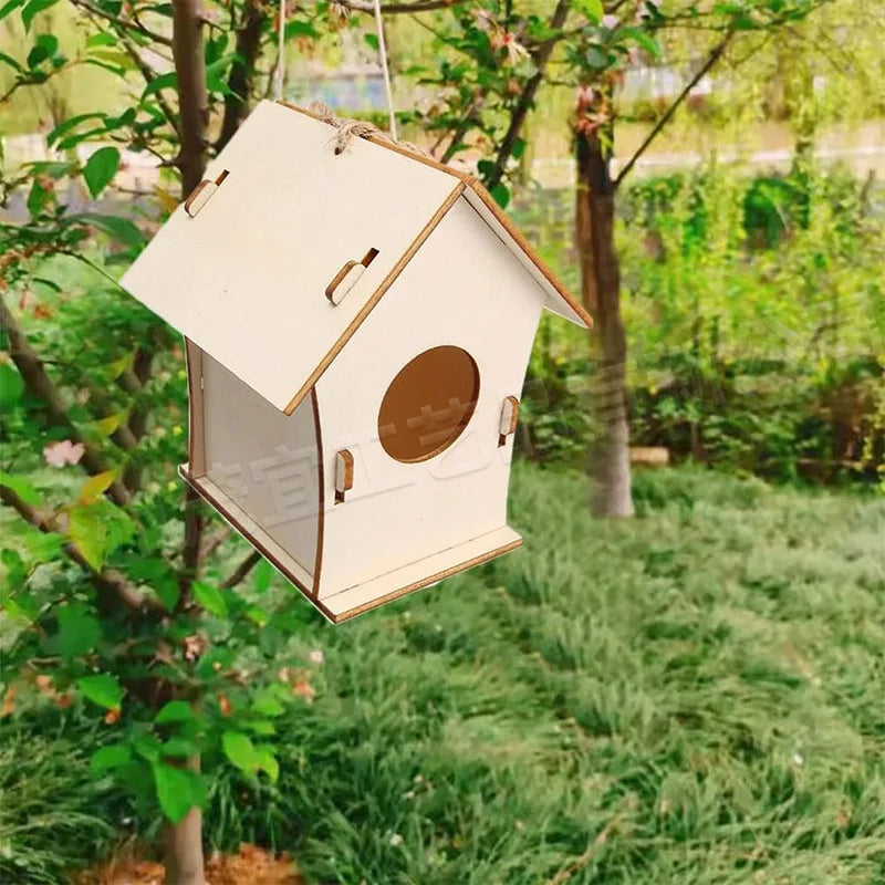 Seis tipos de casas de pájaros de madera ensambladas a mano, para pintar