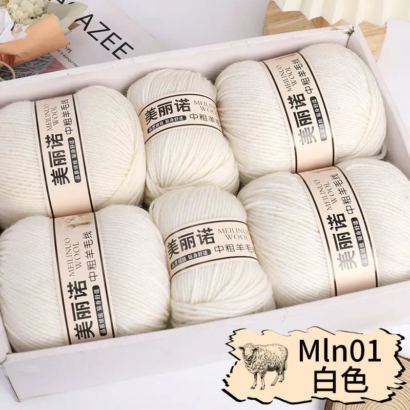 500 g/set de lana merina de 4 capas para tejer a mano