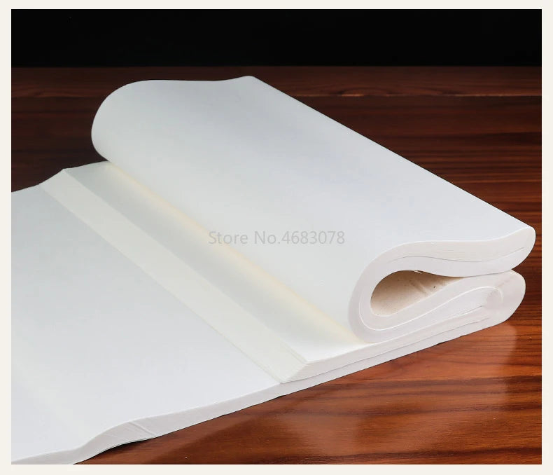 100 Uds. Papel Xuan, papel de arroz chino semirocrudo para pintura o caligrafía, 34x69cm