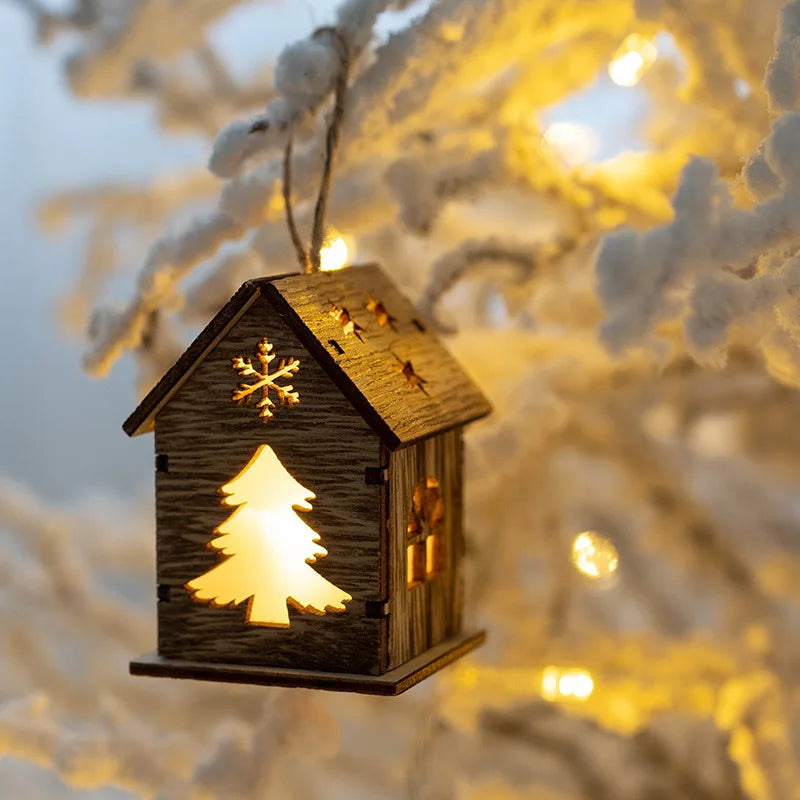 Casa de madera luminosa con Luz LED de Navidad