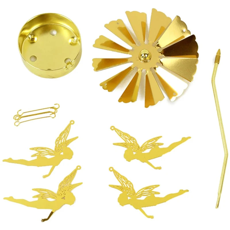 Porta velas giratorio de metal para decoración de Navidad