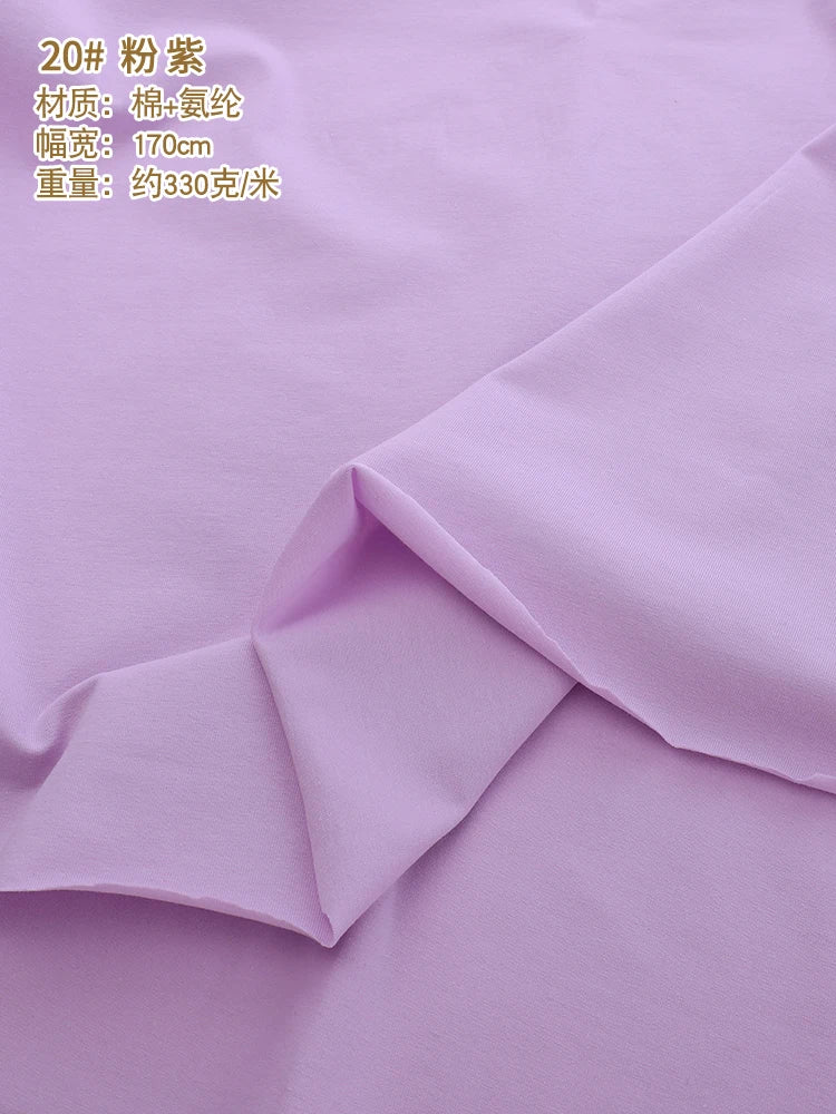 170x50cm 95% algodón 5% LICRA tejido de Jersey hacer ropa deportiva de primavera y verano, tela de alta elasticidad 330 g/m