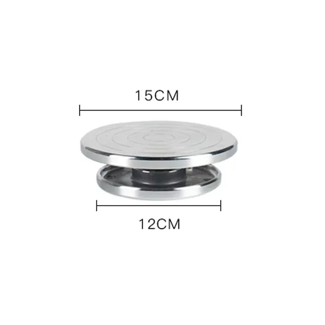 Plato giratorio de doble cara, de acero inoxidable de 11-25 cm para manualidades de arcilla y cerámica.