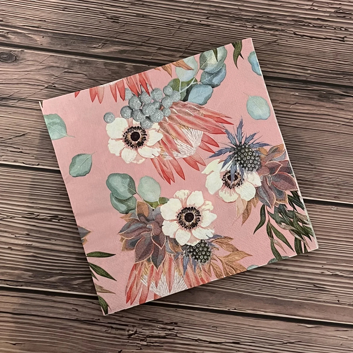 20 Servilletas Florales Coloridas Desechables, Decoupage
