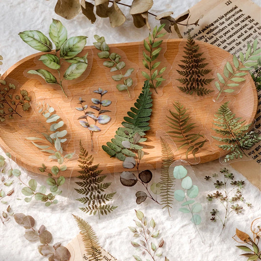 Colección de plantas de 40 piezas, stickers de hoja verde para decoración