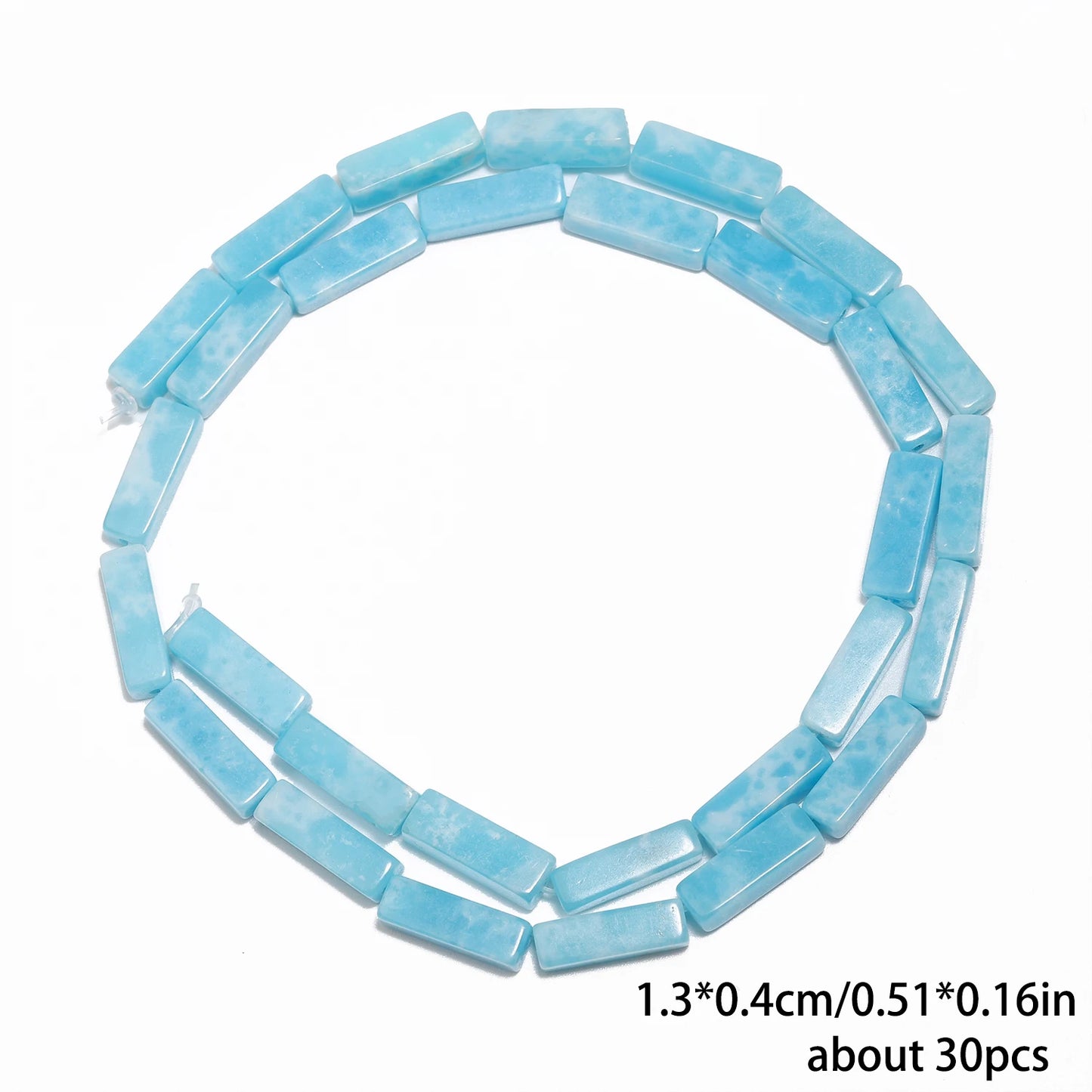 Mostacillas de piedra natural con forma rectangular para fabricación de joyas, 13x4mm, 30 piezas