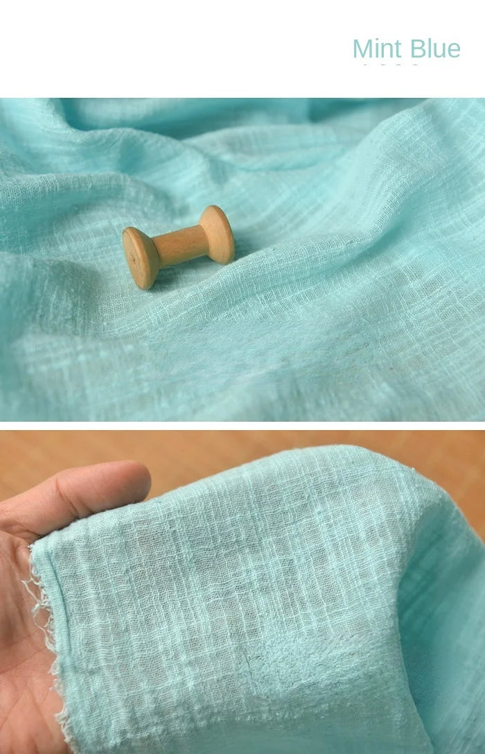 Tela de Lino y Algodón para Vestidos, Suave, Transpirable, Agradable a la Piel, Tela por Metro.