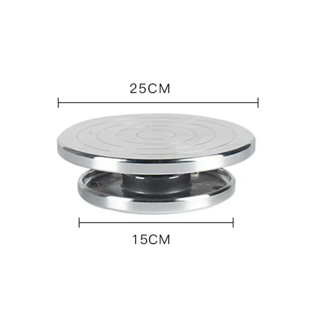 Plato giratorio de doble cara, de acero inoxidable de 11-25 cm para manualidades de arcilla y cerámica.