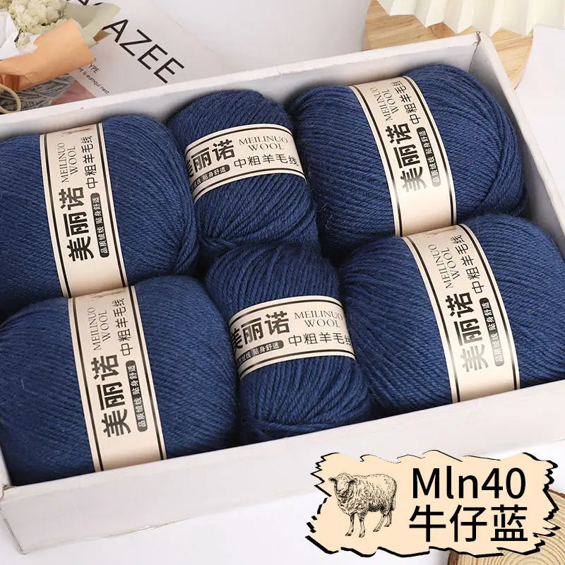 500 g/set de lana merina de 4 capas para tejer a mano