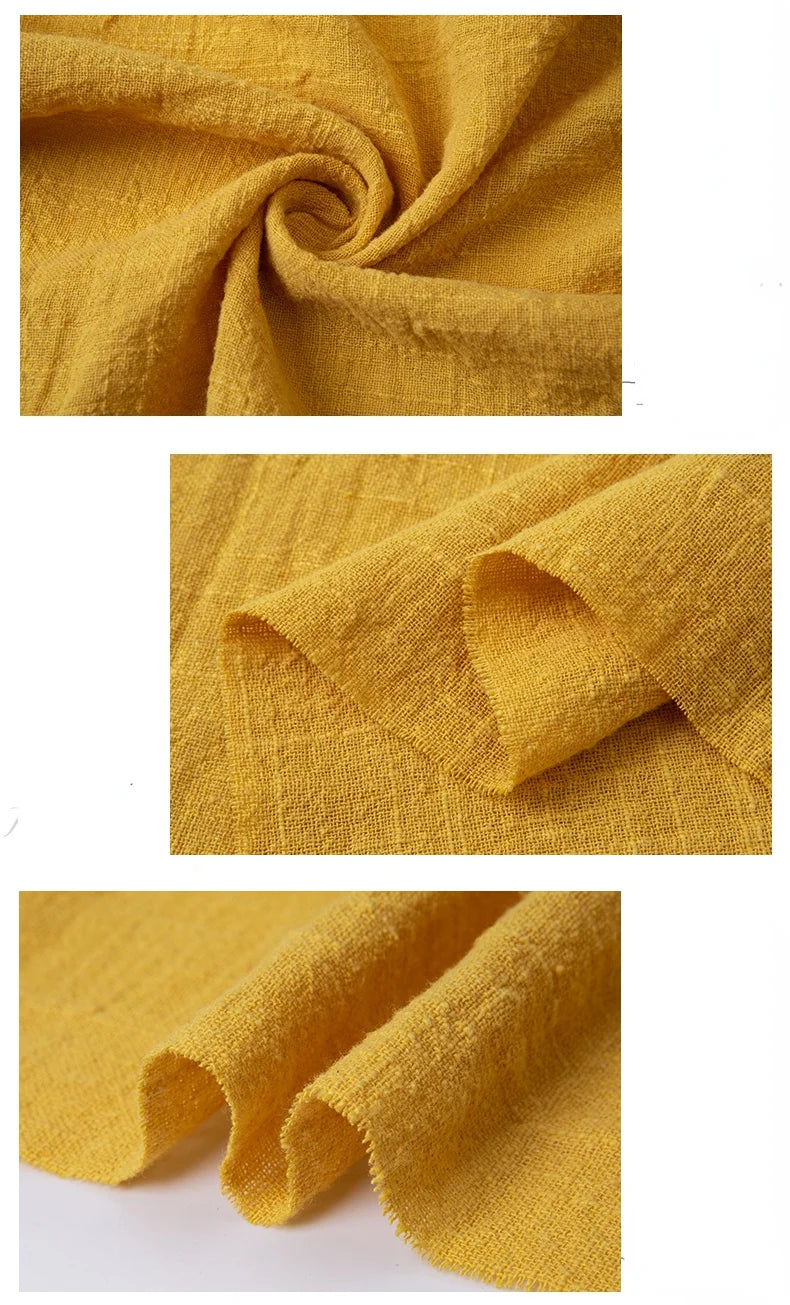 Tela de algodón de lino fino suave, orgánico de Color sólido