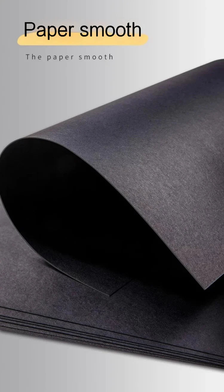 Papel de cartón negro grueso de 180/230/300gsm, papel A4/A5, 20-100 Uds., papel para bocetos de dibujo a mano