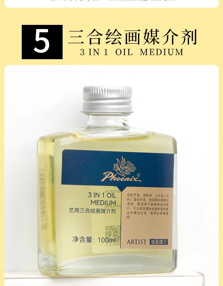 Medium de 100ml para pinturas al óleo, secado rápido, aceite de tóner, retoque de esmalte, barniz brillante