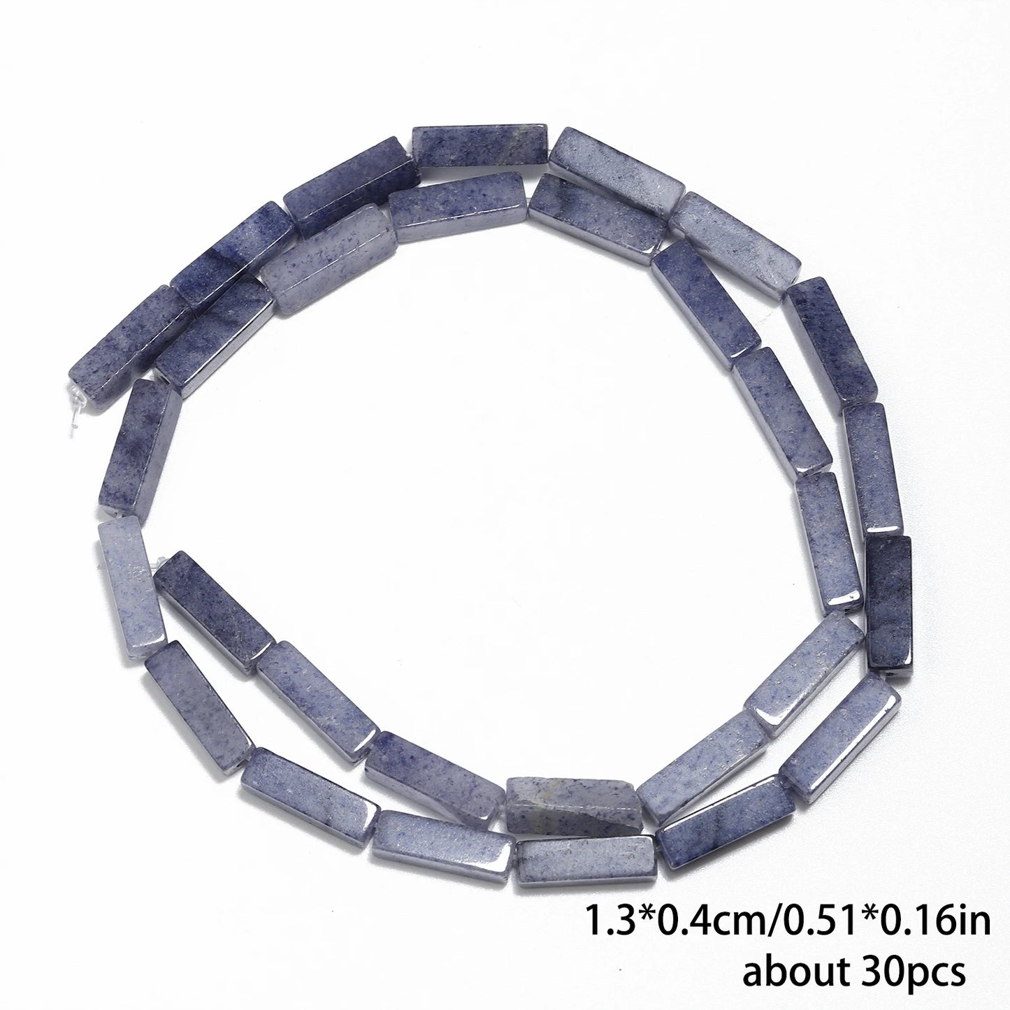 Mostacillas de piedra natural con forma rectangular para fabricación de joyas, 13x4mm, 30 piezas