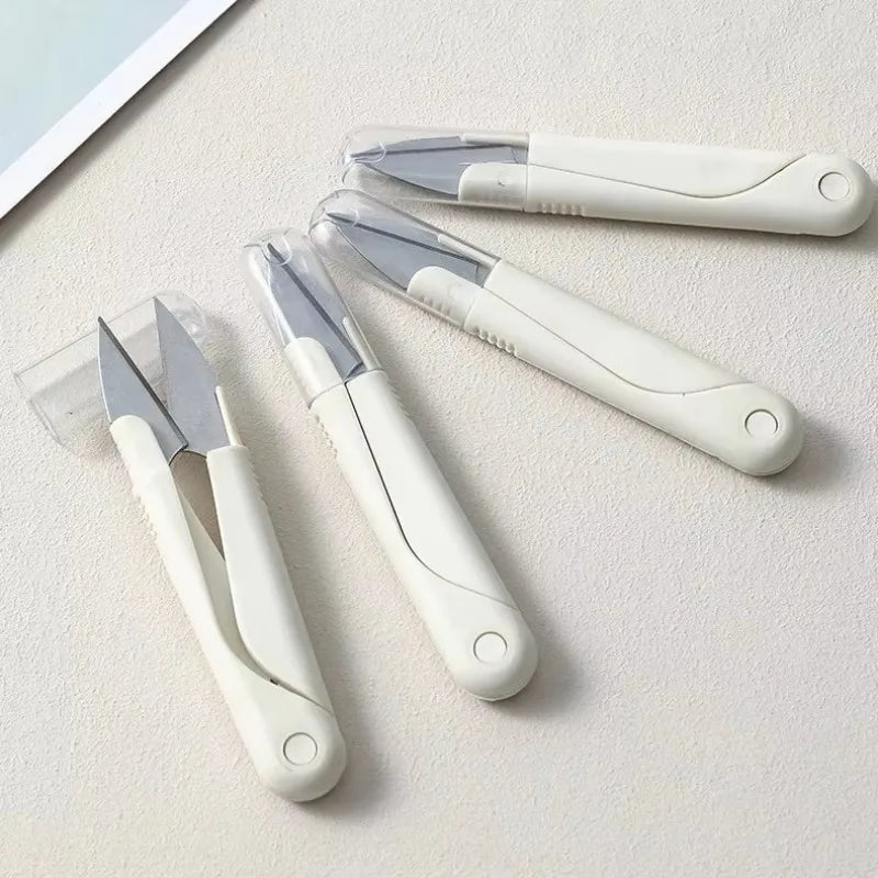 Tijeras de resorte para costura en forma de U, con tapa, de acero inoxidable, 1 unid.