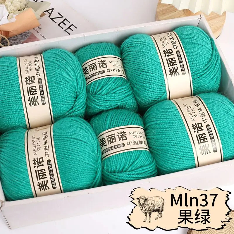 500 g/set de lana merina de 4 capas para tejer a mano