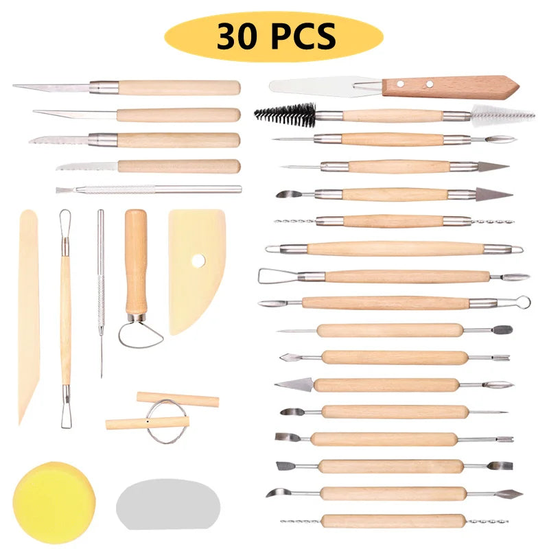 Kit de Herramientas para Esculpir Arcilla y Cerámica, 8-61 Piezas