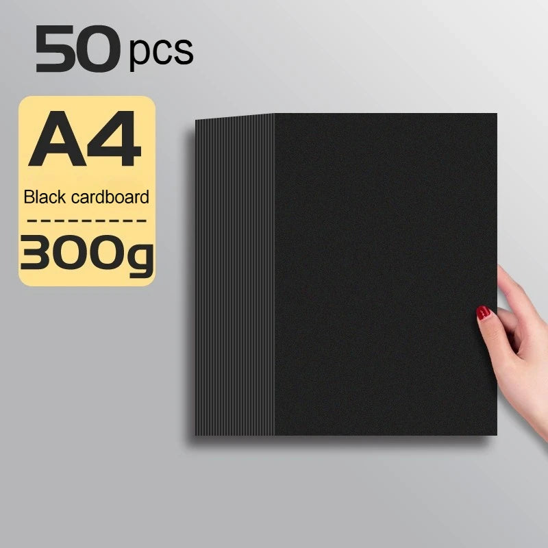 Papel de cartón negro grueso de 180/230/300gsm, papel A4/A5, 20-100 Uds., papel para bocetos de dibujo a mano