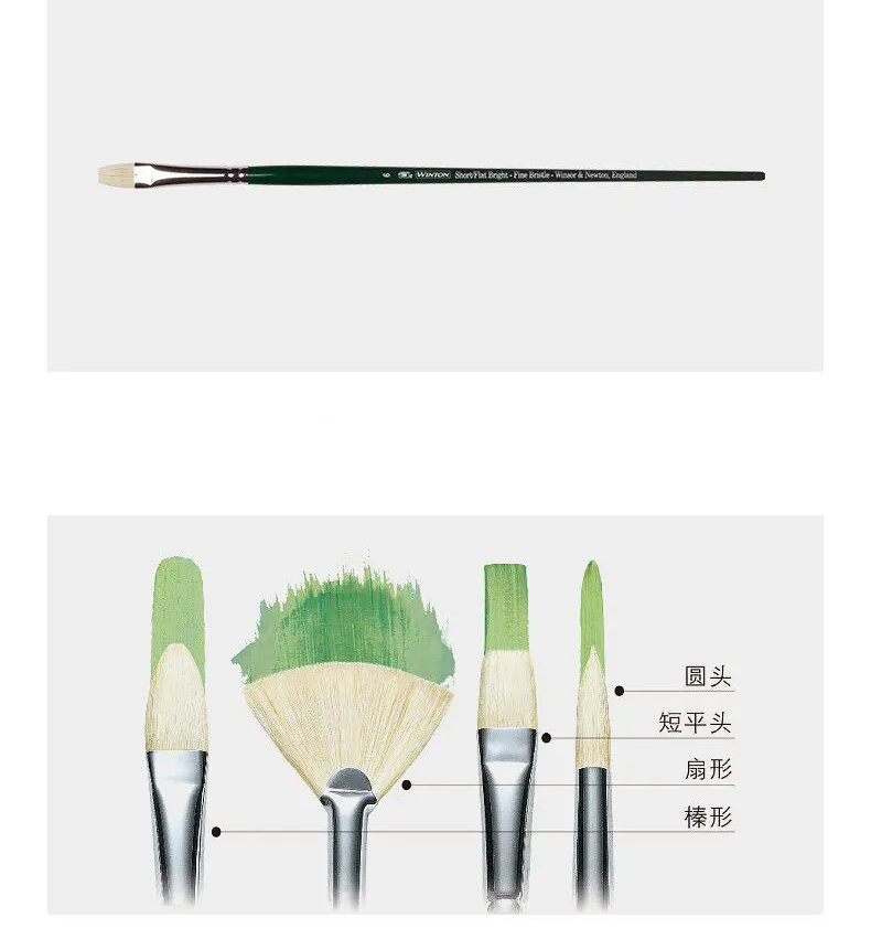 Juego de Pinceles para Óleo Winsor & Newton - Pinceles Planos y en Forma de Abanico, de Cerda de Cerdo