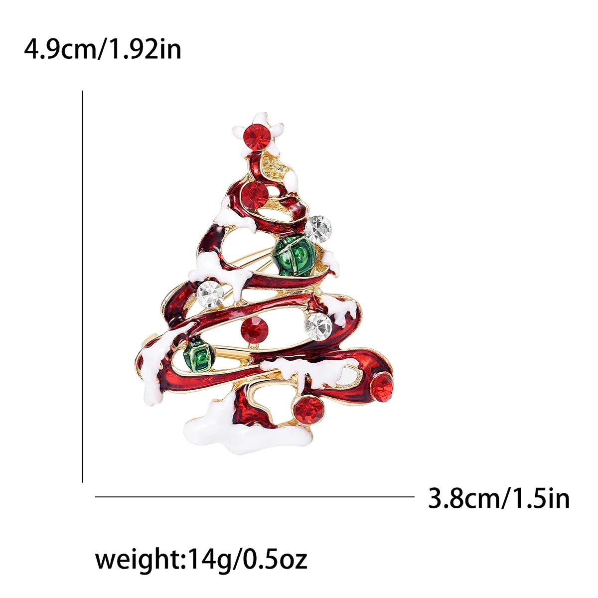 Broches en forma de árbol de Navidad con diamantes de imitación, accesorios de joyería