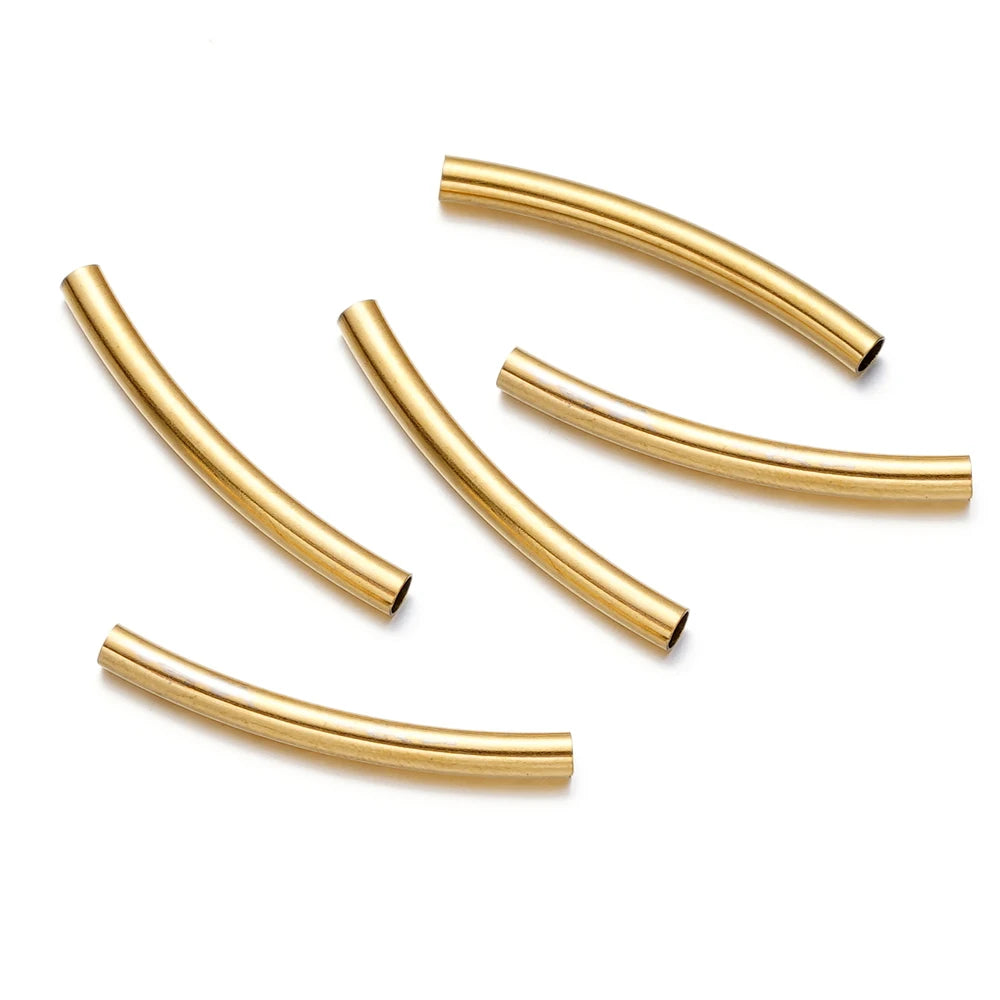 10 unids/lote 15-40mm conectores de mostacillas de tubo curvo de acero inoxidable