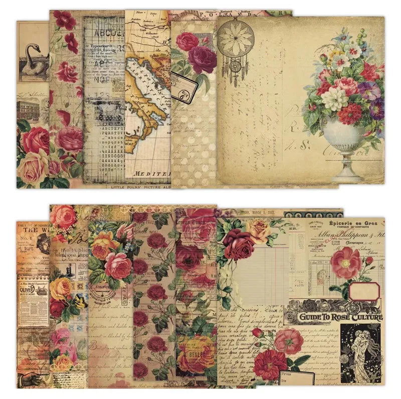 12 hojas de papel para álbum de recortes de 15x15cm