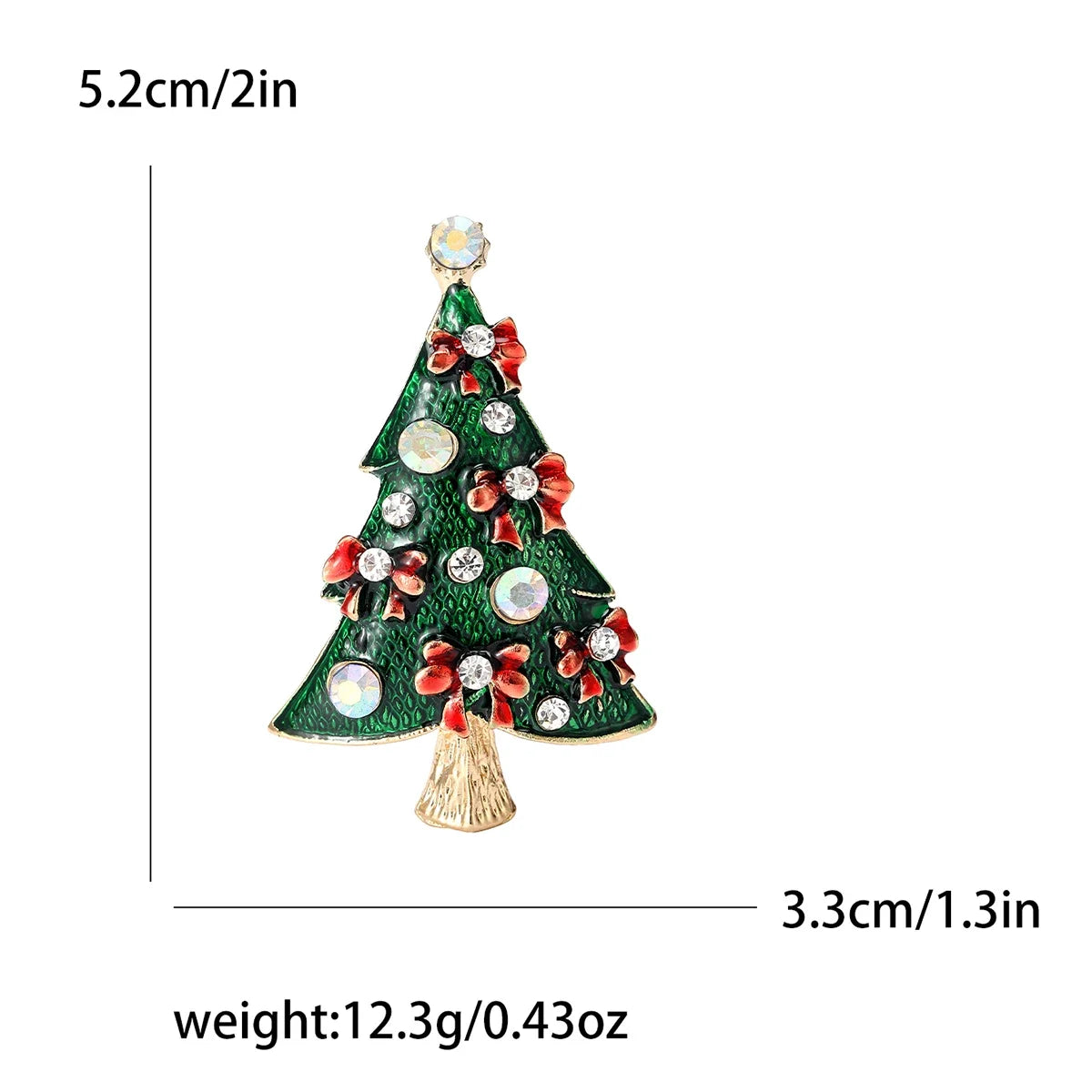 Broches en forma de árbol de Navidad con diamantes de imitación, accesorios de joyería