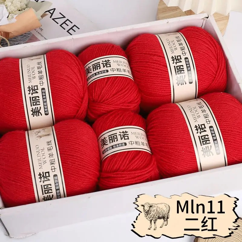 500 g/set de lana merina de 4 capas para tejer a mano