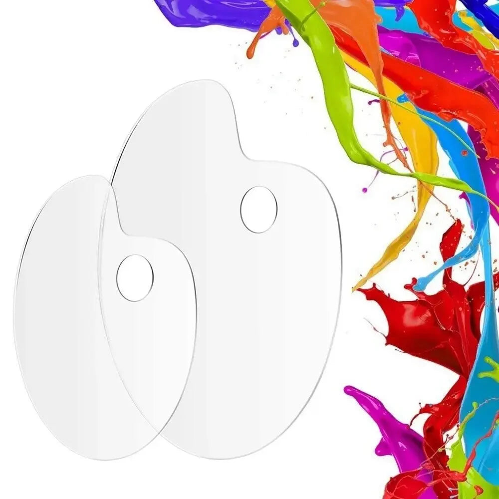 Bandeja de pintura transparente acrílica ligera, ovalada
