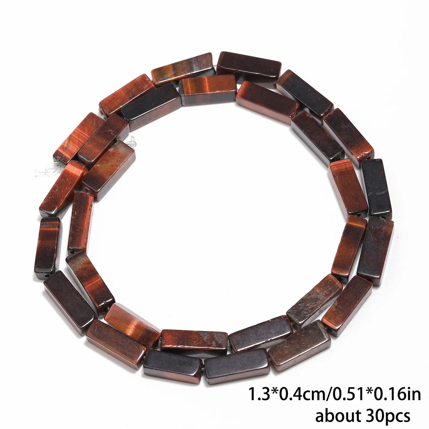 Mostacillas de piedra natural con forma rectangular para fabricación de joyas, 13x4mm, 30 piezas