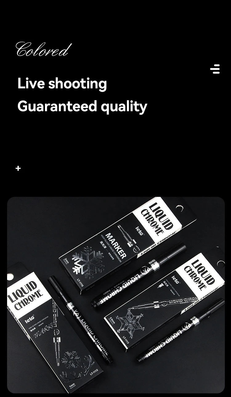 Bolígrafos de pintura espejo, tinta plateada, dorada y otros, punta de escritura de 1/2mm para modelo de Metal, madera, plástico y piedra, 1/6 Uds.