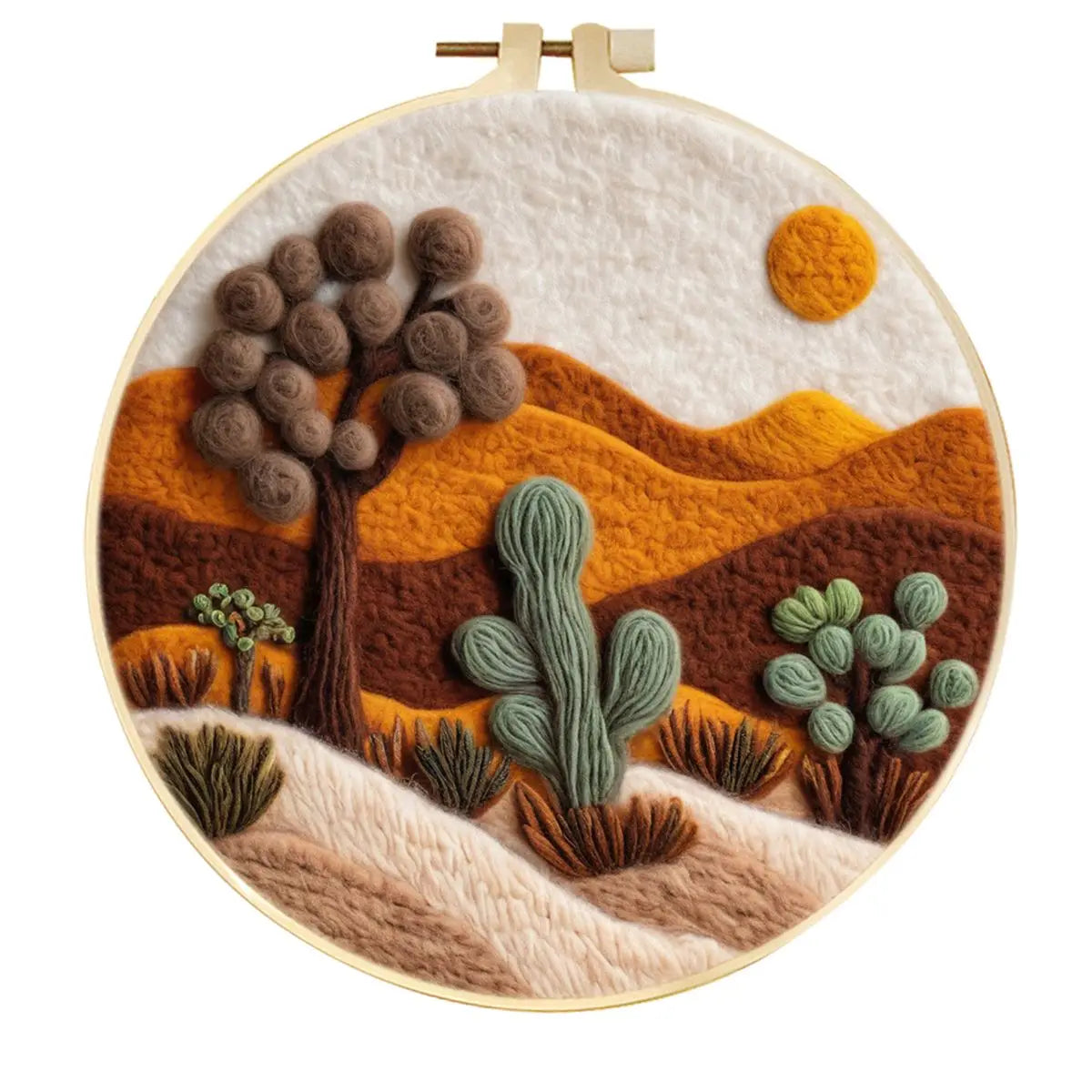 Kit de fieltro con diseño de paisaje, herramientas completas de fieltro con aguja