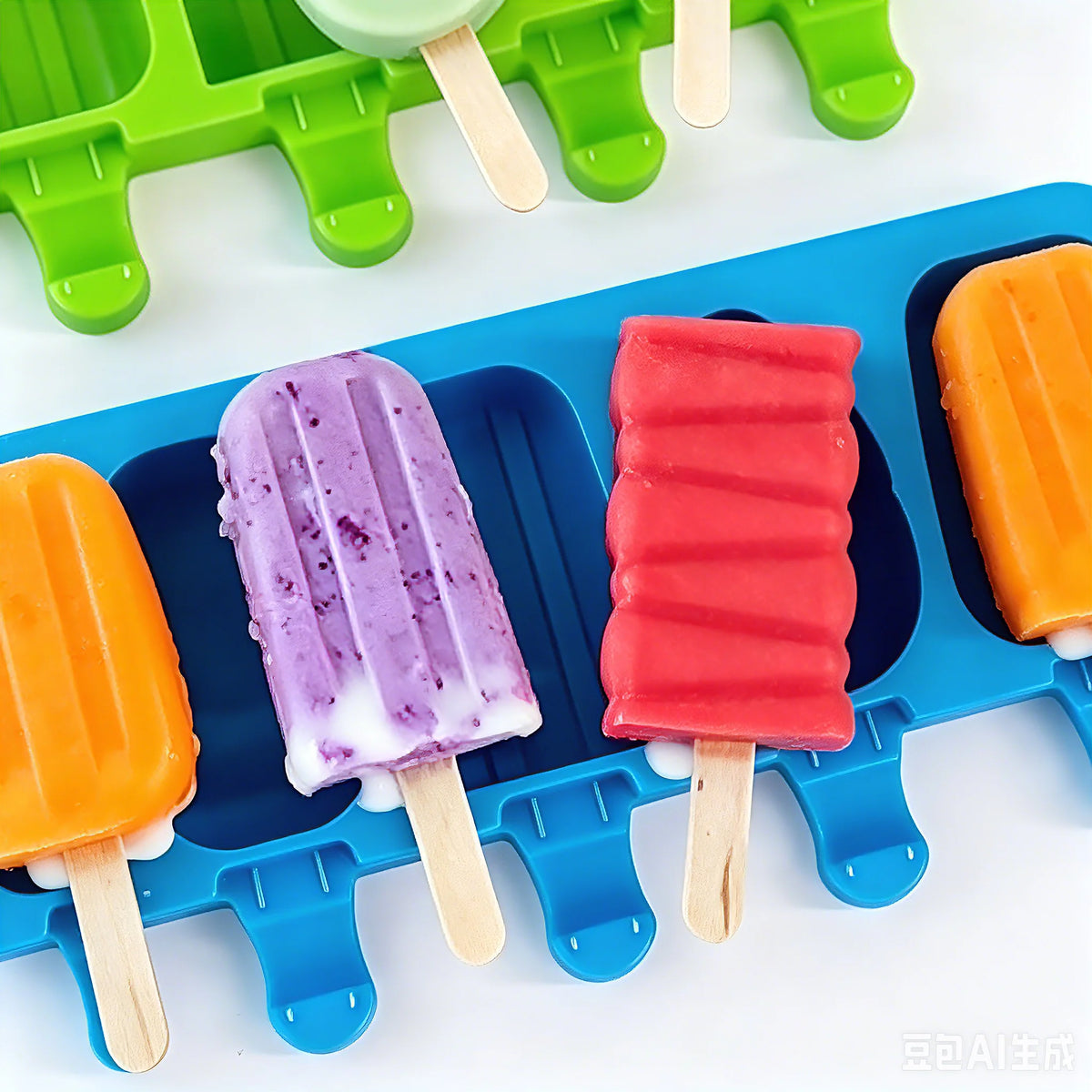 Molde de silicona para helados de 8 cavidades con diseños, para hacer helados caseros