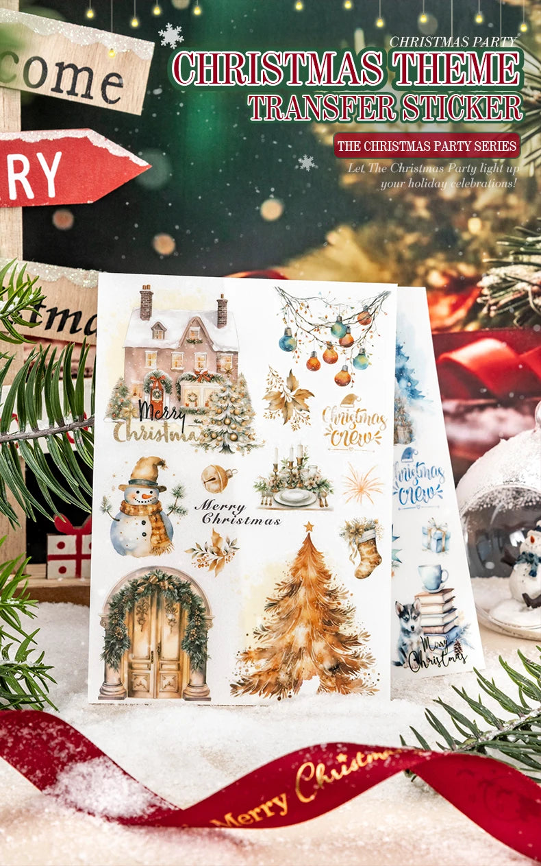 2 unids/pack stickersde pvc para Navidad, adhesivo, impermeable  y creativo