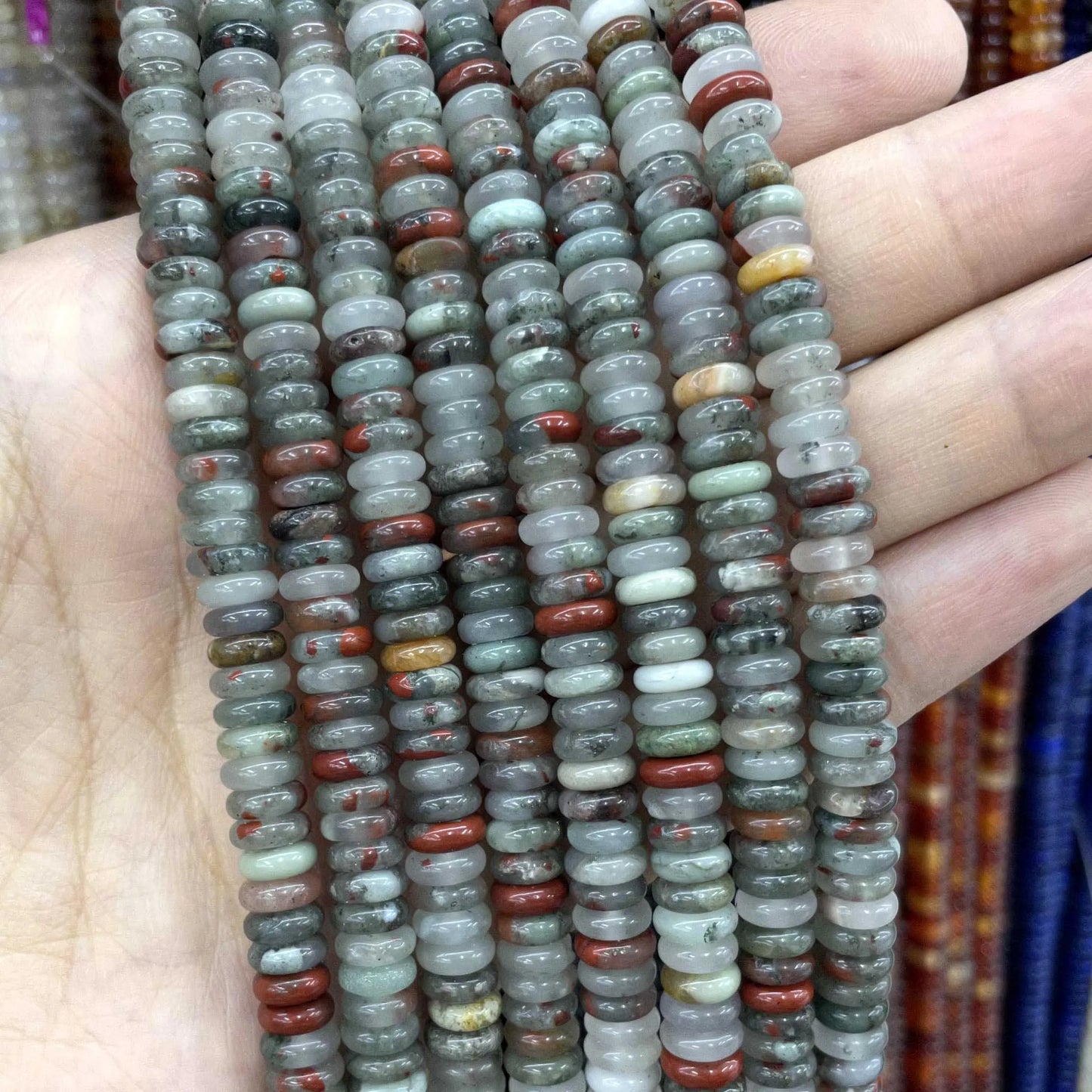Rondelle de piedra Natural de 2x6mm, turquesas, cuarzo, jaspe, ágatas, mostacillas redondas, planas