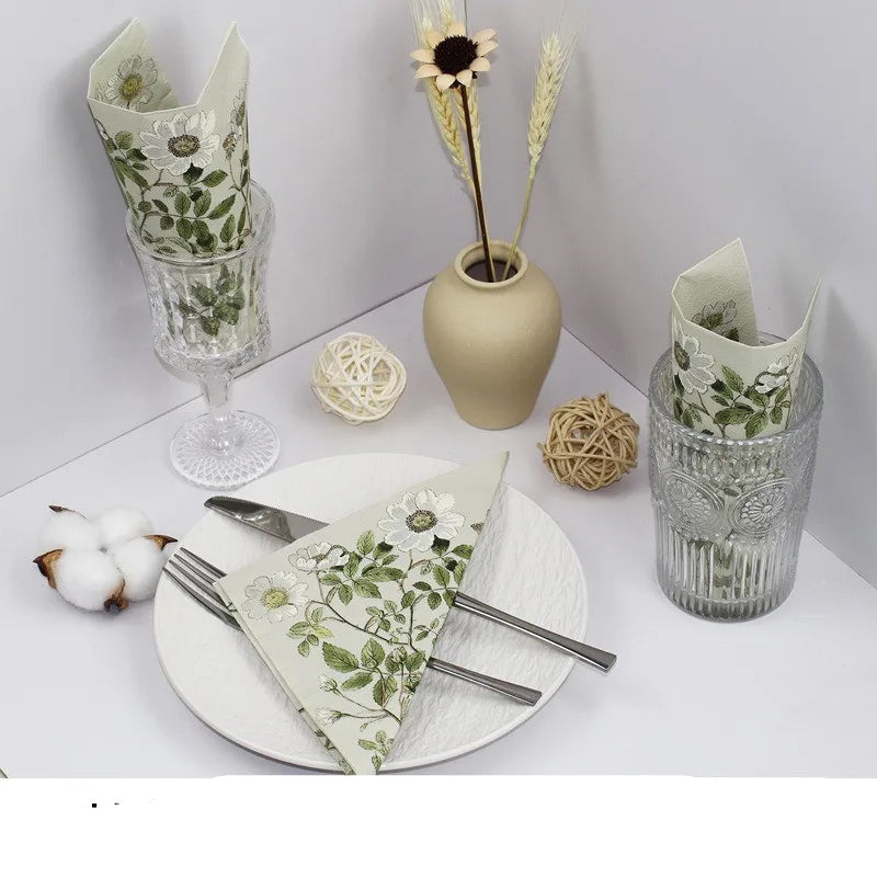 20 unids/bolsa servilleta desechable para decoupage de flores