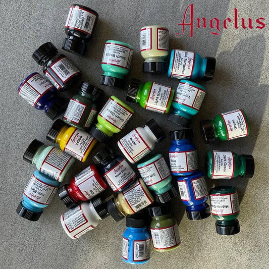 Pinturas acrílicas Angelus 720 originales de EE. UU., para pintar zapatillas pintadas a mano, pinturas para cuero acrílico, de 29,5 ml