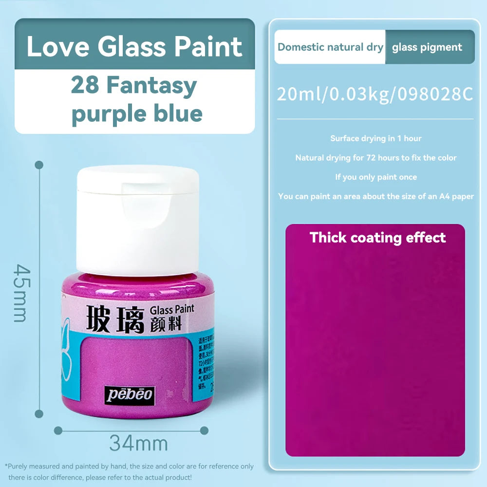 Pinturas acrílicas, pigmentos de vidrio impermeables de ricos colores, tubo para suministros de pintura, 20ml