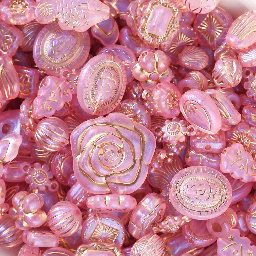 40 g/lote de mostacillas clásicas mixtas, acrílicas para joyería