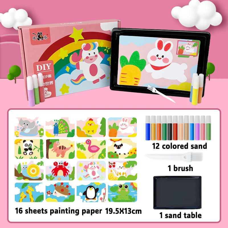 Juego de pintura de arena mágica para niños, juguetes de dibujo