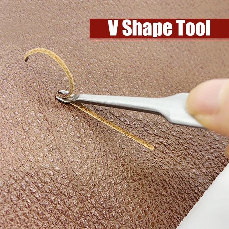 Herramienta de perforación ranuradora/ biseladora S/L, Kit de herramientas de costura de cuero en forma de U + V
