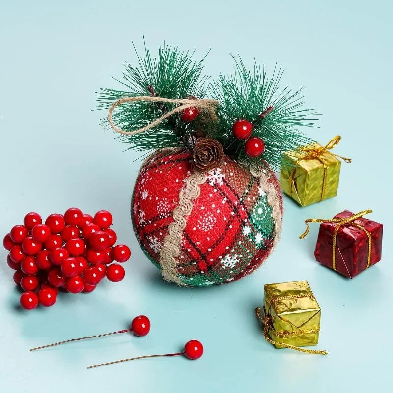 Bayas rojas para decoración de árbol de Navidad, 50/1000 piezas