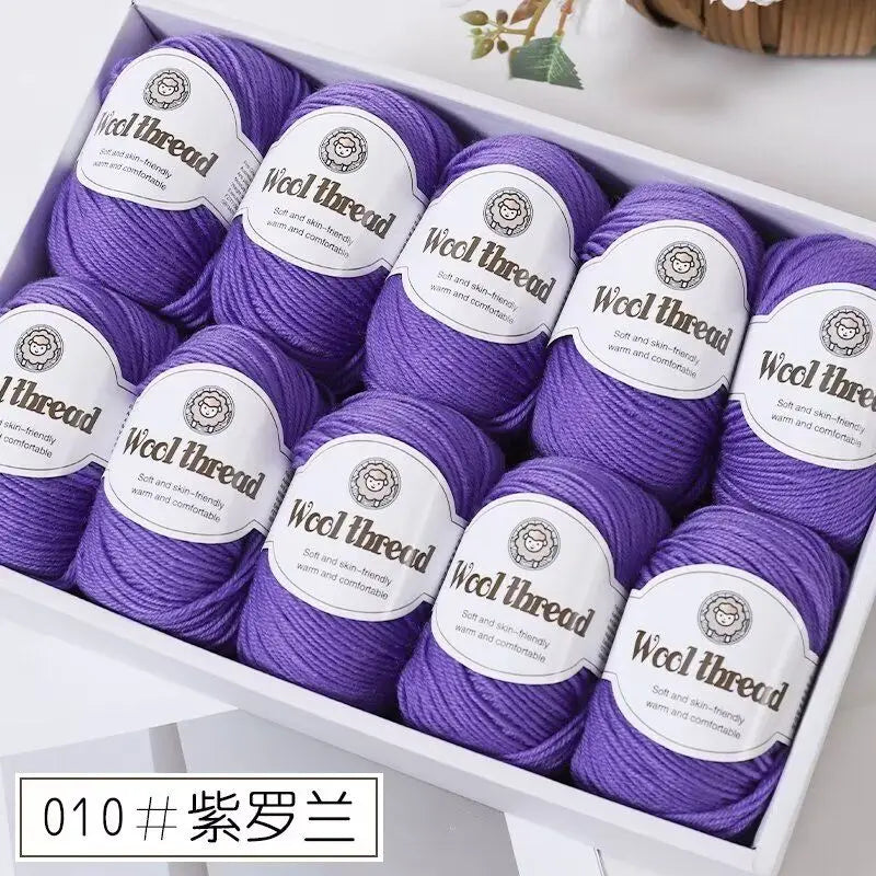 500 g/set (10 unidades de 50g) de  lana merino lisa