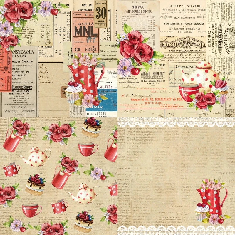 12 hojas de papel para álbum de recortes de 15x15cm