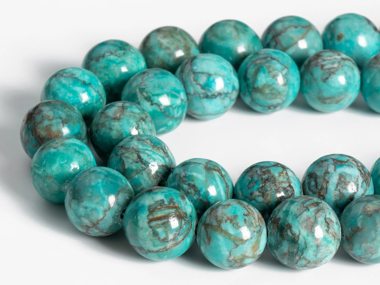 Cuentas turquesas de magnesita verde pavo real, naturales y auténtica, piedras preciosas AAA de grado, cuentas redondas sueltas de 6/8/10/12mm