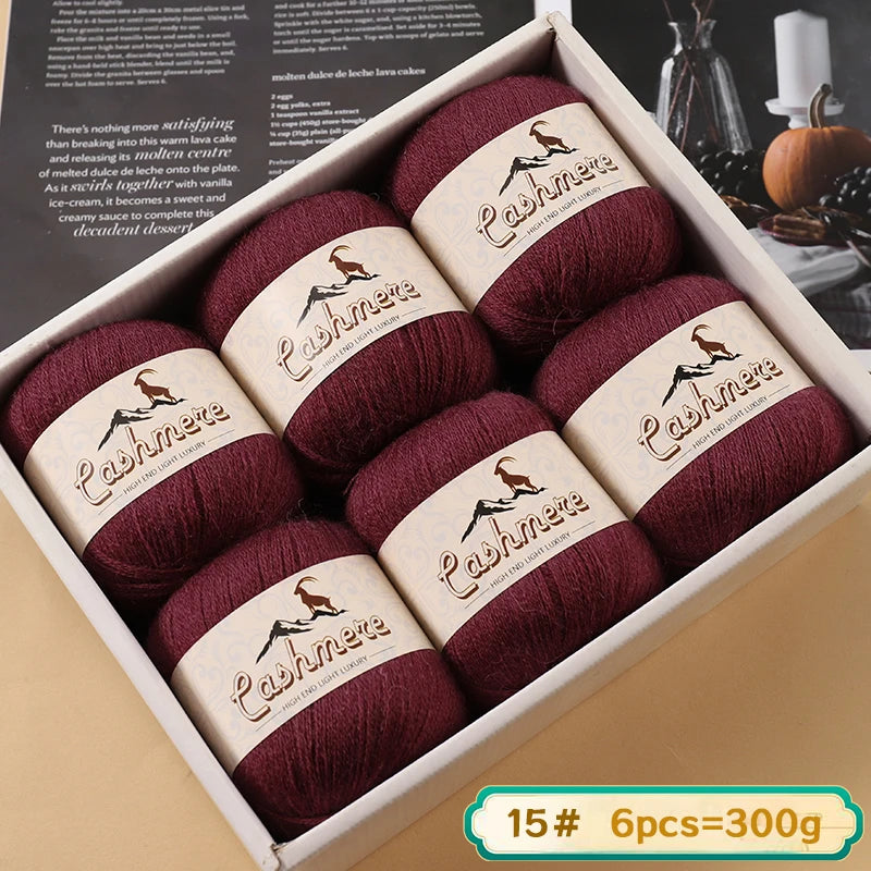 Lana fina pura de Cachemira de 300g, tejido a mano. 6 unidades