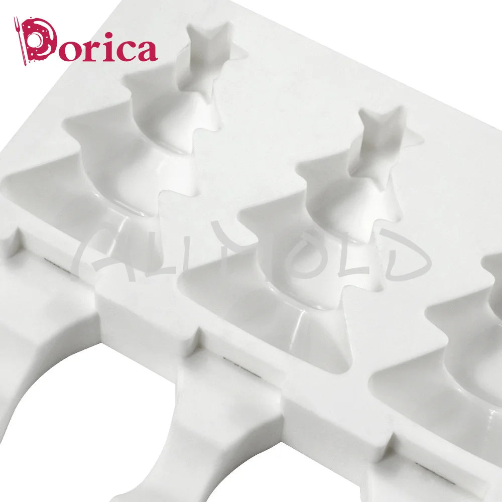 Molde de silicona para helado, herramienta reutilizable para Mousse, Chocolate, congelador, bandeja, 4 celdas