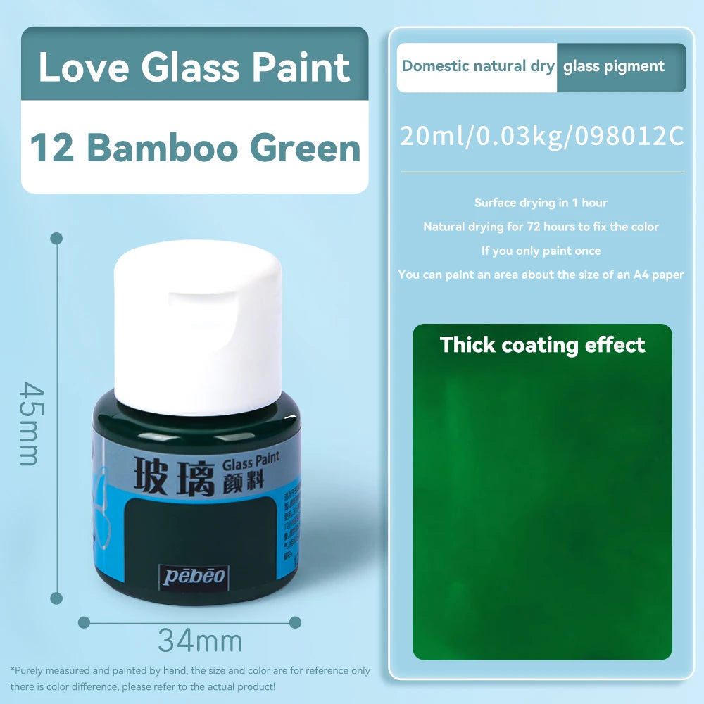 Pinturas acrílicas, pigmentos de vidrio impermeables de ricos colores, tubo para suministros de pintura, 20ml