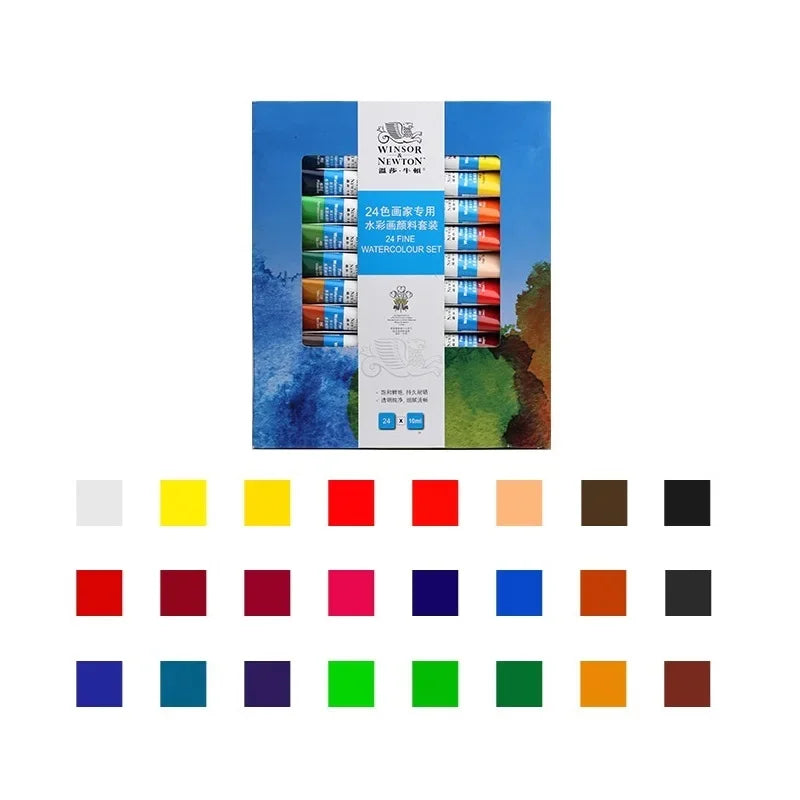 Winsor & Newton-Juego de acuarela fina, 12/18/24/36 colores, tubos de 10ml
