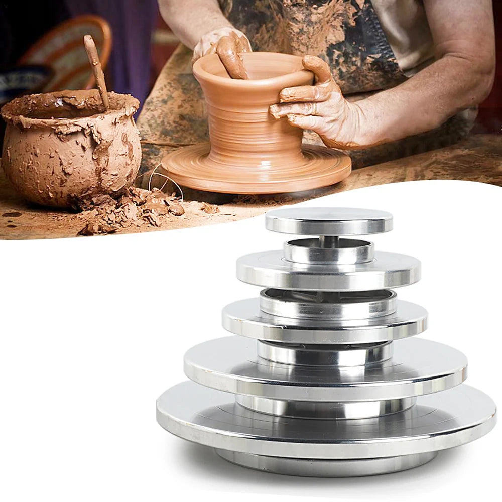 Plato giratorio de doble cara, de acero inoxidable de 11-25 cm para manualidades de arcilla y cerámica.