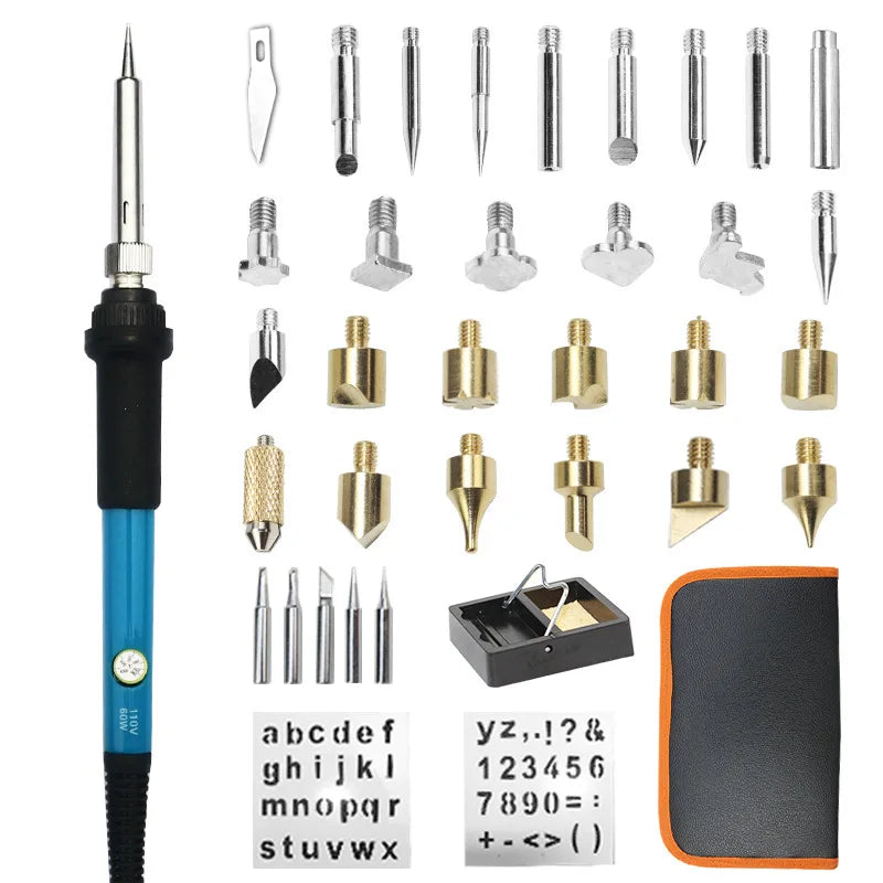 Soldador eléctrico, kit de quema de madera, pluma de pirograbado de 60W.